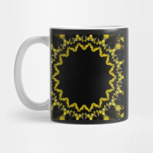 Yellow Chrysanthemum Light and Shadow Kaleidoscope pattern (Seamless) 17 Mug